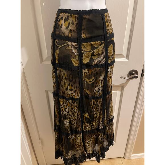 Alberto Makali Patchwork Leopard Maxi Skirt – Size 8 ✨ - Picture 2 of 4
